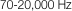 70-20,000 Hz